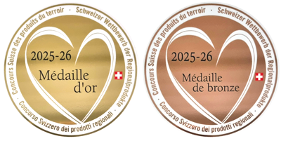 Goldmedaille (Blaue Fondue) und Bronzemedaille (Klassische Fondue)